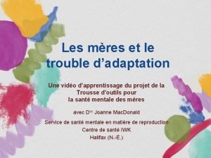 Les mres et le trouble dadaptation Une vido