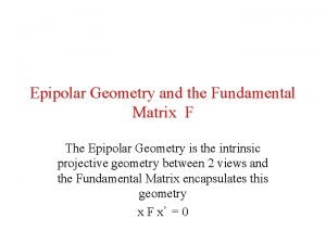 Fundamental matrix