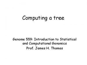 Computing a tree Genome 559 Introduction to Statistical