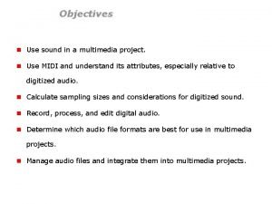 Adding sound to multimedia project