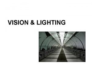 VISION LIGHTING Topics to be discussed The eye