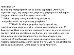 Romans 8:35 tagalog