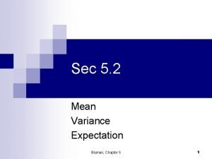 Sec 5 2 Mean Variance Expectation Bluman Chapter