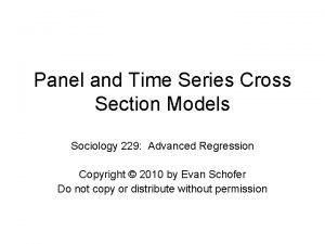Advanced regression models
