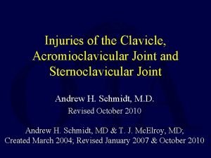 Injuries of the Clavicle Acromioclavicular Joint and Sternoclavicular