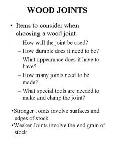 Types of joints wood