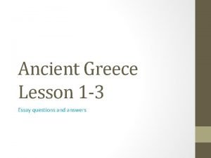 Ancient greece essay topics