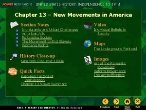 New movements in america section 1