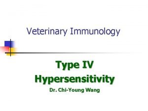 Veterinary Immunology Type IV Hypersensitivity Dr ChiYoung Wang