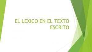 Lexico escrito