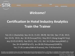 Certification in hotel industry analytics