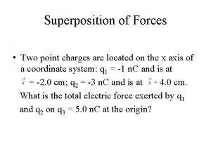 Superposition of Forces Two point charges are located