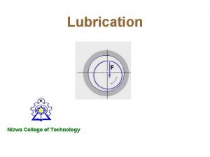 Lubrication Nizwa College of Technology Friction is the