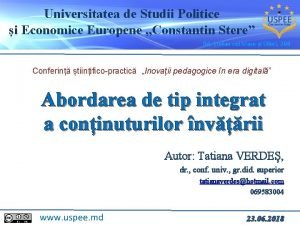 Universitatea de Studii Politice i Economice Europene Constantin