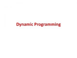 Dynamic programming vs divide and conquer