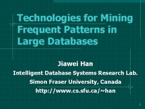 Technologies for Mining Frequent Patterns in Large Databases