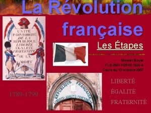 La Rvolution franaise Les tapes Stewart Boyar FLS