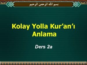 Bu derste Kuran Fatiha Ayetler 1 3 Dil