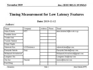 November 2019 doc IEEE 802 11 191942 r