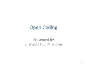 Open coding