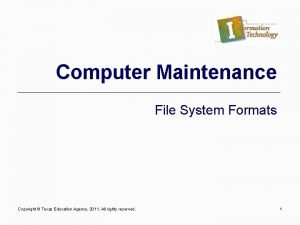 File system maintenance
