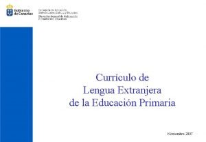 Currculo de Lengua Extranjera de la Educacin Primaria