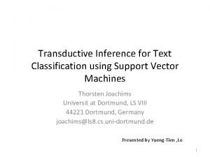 Transductive support vector machines