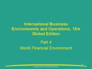 International Business Environments and Operations 13e Global Edition