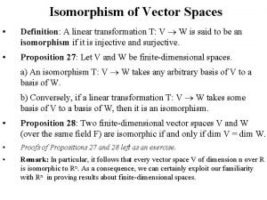 Isomorphism of linear transformation