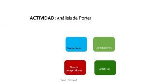 ACTIVIDAD Anlisis de Porter Proveedores Compradores Nuevos competidores