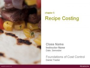 Recipe costing form