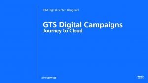 IBM Digital Center Bangalore GTS Digital Campaigns Journey