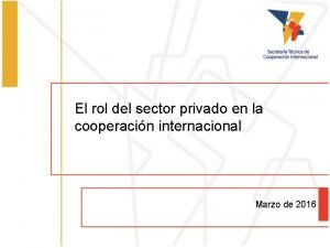 El rol del sector privado en la cooperacin