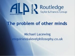 Solipsism and the problem of other minds