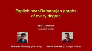 Explicit nearRamanujan graphs of every degree Ryan ODonnell