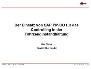 Der Einsatz von SAP PMCO fr das Controlling