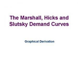 Marshallian hicksian slutsky demand curves