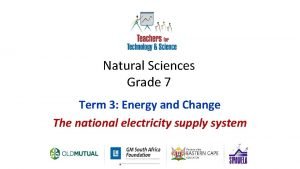 Natural Sciences Grade 7 Term 3 Energy and