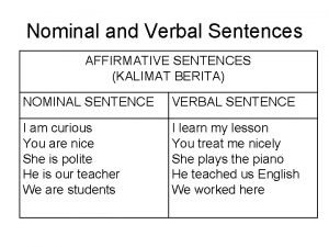 Verbal sentence adalah