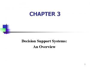 Components of decision support system