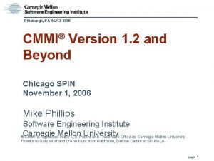 Pittsburgh PA 15213 3890 CMMI Version 1 2