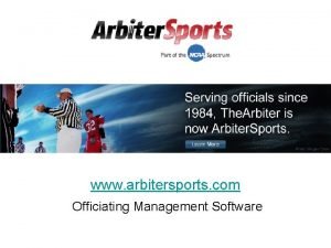 www arbitersports com Officiating Management Software Officials Interface