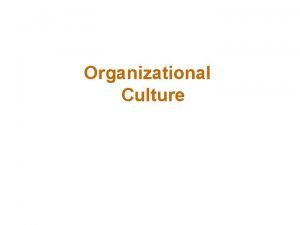 Institutionalization organizational culture