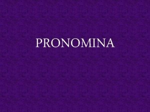 Pronomina adalah