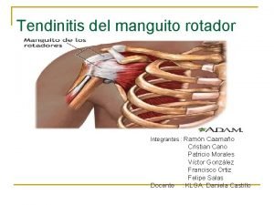 Tendinitis del manguito rotador Integrantes Ramn Caamao Cristian