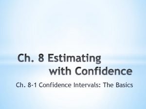 Ch 8 1 Confidence Intervals The Basics confidence