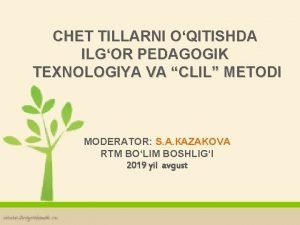 Clil metodi Clil metodi