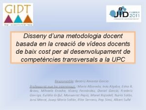 Disseny duna metodologia docent basada en la creaci