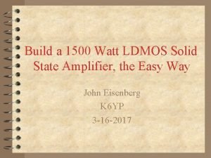 Building a ldmos amplifier