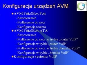 Fritz box konfiguracja